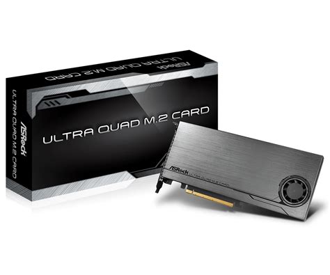 Designed for the latest generation of nvme drives, the card features an upgraded power supply that provides up to 14w of power per drive, as well as a large heatsink and active fan. ASRock > ULTRA QUAD M.2 CARD