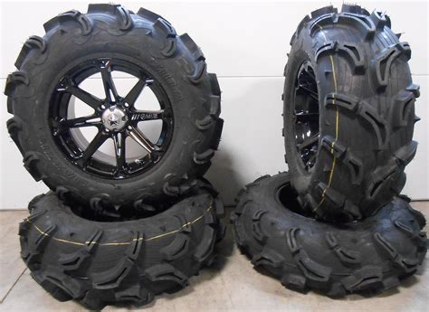 Msa Black Diesel 14 Atv Wheels 28 Zilla Tires Honda Foreman Rancher