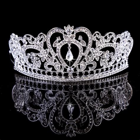 Silver Bridal Crown Tiara Crystal Rhinestone Wedding Pageant Crowns