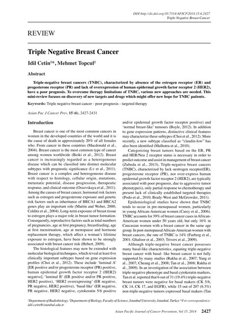 Pdf Triple Negative Breast Cancer