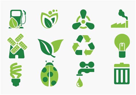 Green Eco Icon Vector Pack 33677 Vector Art At Vecteezy