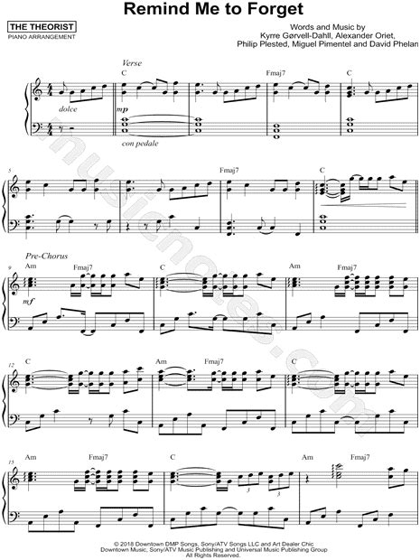 3 months ago3 months ago. The Theorist "Remind Me to Forget" Sheet Music (Piano Solo ...