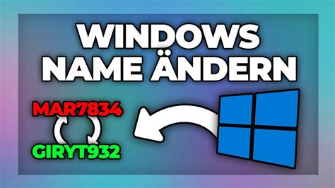 Windows Benutzernamen ändern Name Konto umbenennen Tutorial YouTube