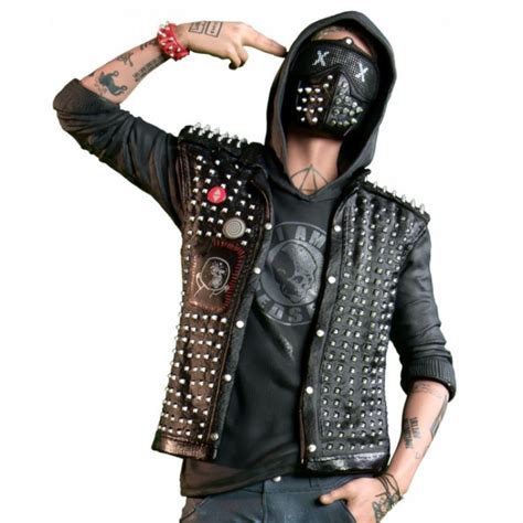 Watch Dogs 2 Wrench Black Leather Jacket Leather Vest