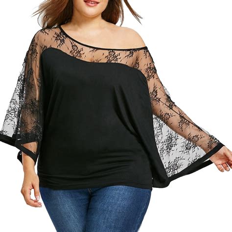 Hot Womens Blouses And Shirts 2018 Plus Size Xl 5xl Lace Patchwork