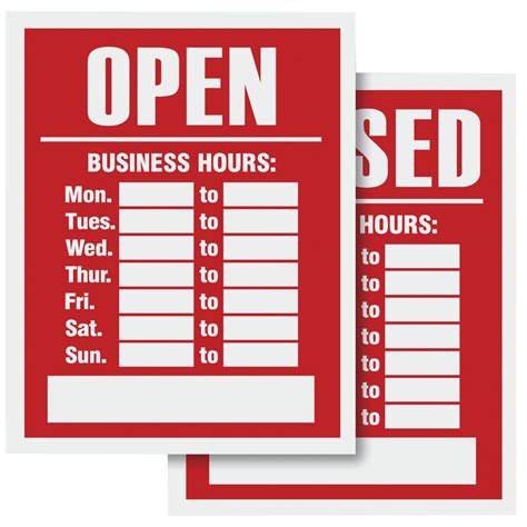 Write On Openclosed Business Hours Sign Business Hours Sign