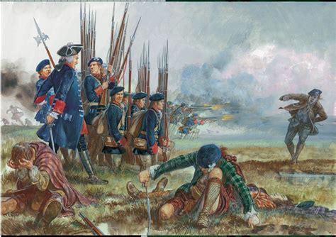 Duell zwischen england und schottland und der 33. El regimiento "Royal Écossais" protege a los highlanders ...