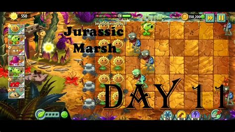 Jurassic Marsh Day 11 Plants Vs Zombies 2 Youtube