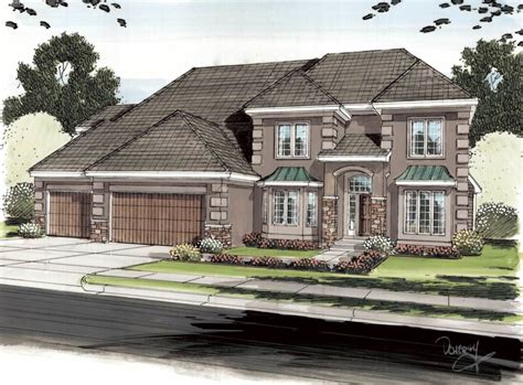 2 Story French Country House Plan Hillsborough Country Style House