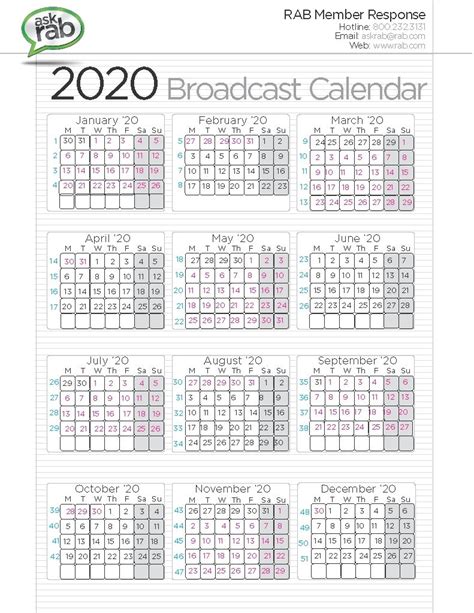 Rab Broadcast Calendar 2022 Printable Word Searches