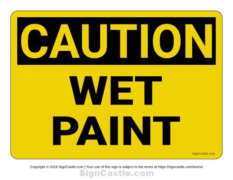 Free Printable Wet Paint Caution Sign Download The Pdf At