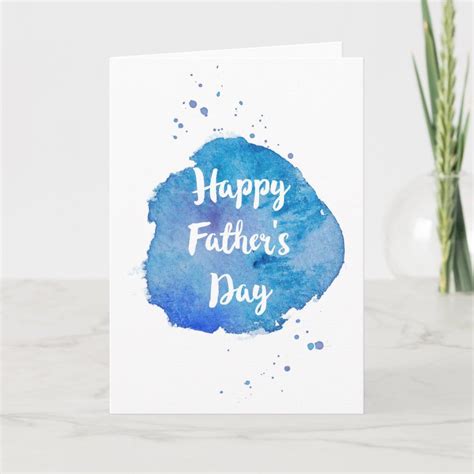 Happy Fathers Daywatercolor Splash Card In 2021