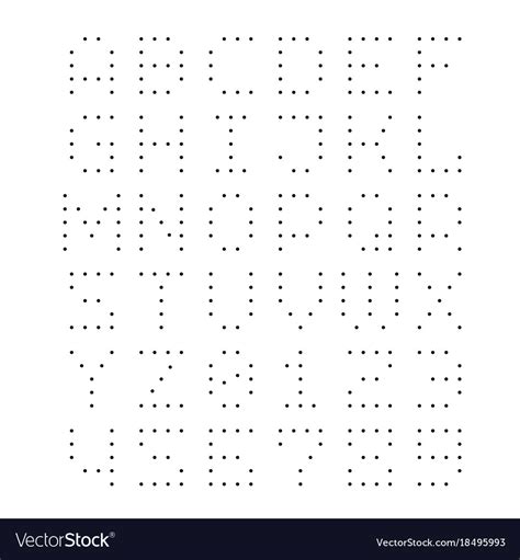 Dotted Font Letters With Small Dots Royalty Free Vector
