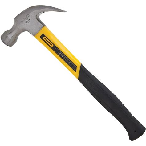 Stanley Stht51512 16 Oz Yellowblack Curved Claw Fiberglass Nail Hammer