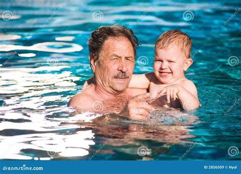 Grandfather And Grandson Swim Royalty Free Stock Images Image 2856509