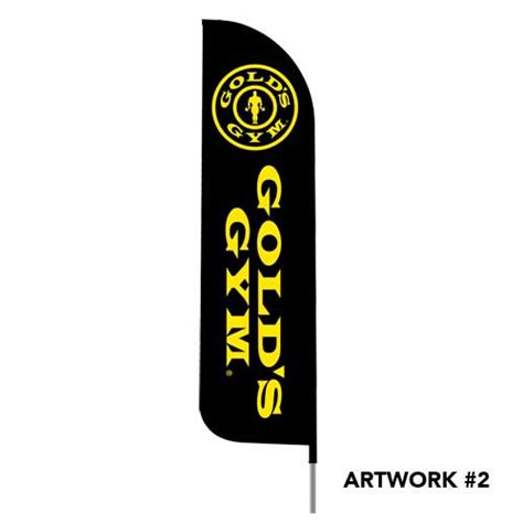 Golds Gym Logo Printed Feather Flag Peak Banner