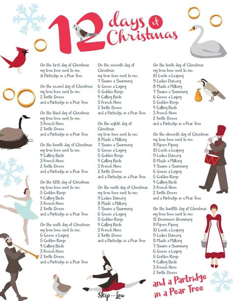 Lyrics To 12 Days Of Christmas Printable Printable Word Searches
