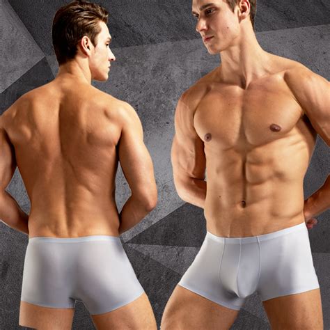 4pcs Lot Brand Underwear Men Boxer Shorts Homme Sexy Solid Ice Silk U Convex Pouch Seamless