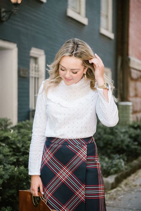 How To Wear A Plaid Skirt To Work — Bows And Sequins