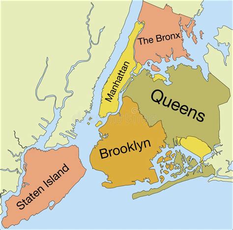 New York City Map Boroughs Stock Illustrations 249 New York City Map