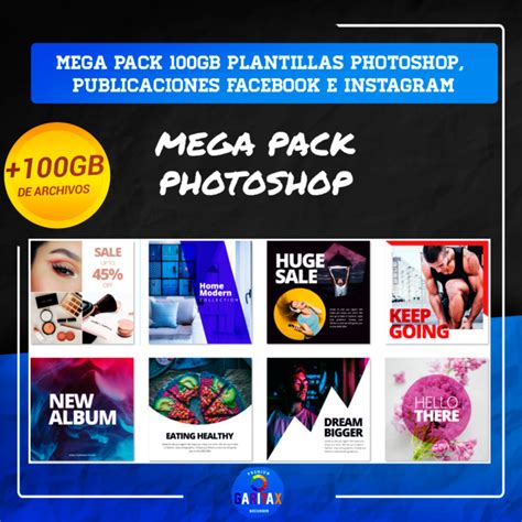 MEGA PACK PHOTOSHOP GB Plantillas Photoshop Para Publicaciones Facebook E Instagram Garitax