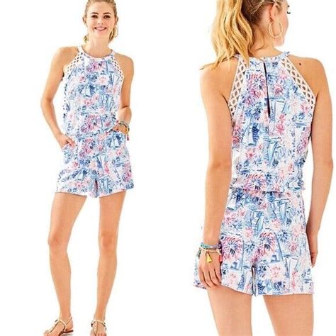 Lilly Pulitzer Lala Romper In Sailboat Print Size Xs Gem