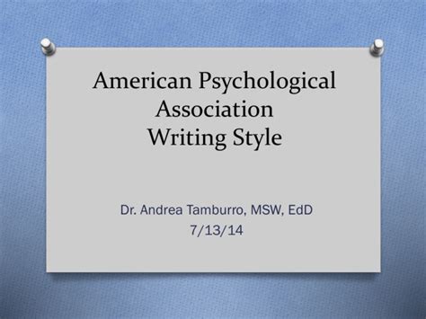 Apa Writing Style The Writers Tool Kit
