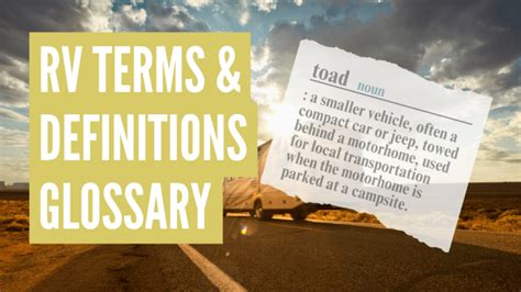 Rv Terms And Definitions Ultimate Terminology Guide