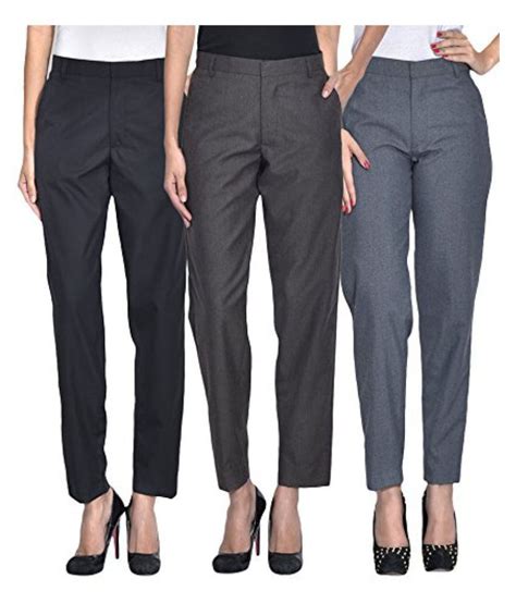 Womens Formal Office Trousers Pack Of 3 Buy Womens Formal Office