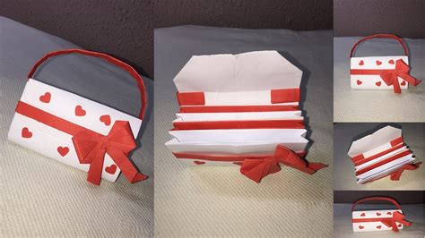 Origami Diy Paper Handbag Origami Paper Handbag Origami Bag How