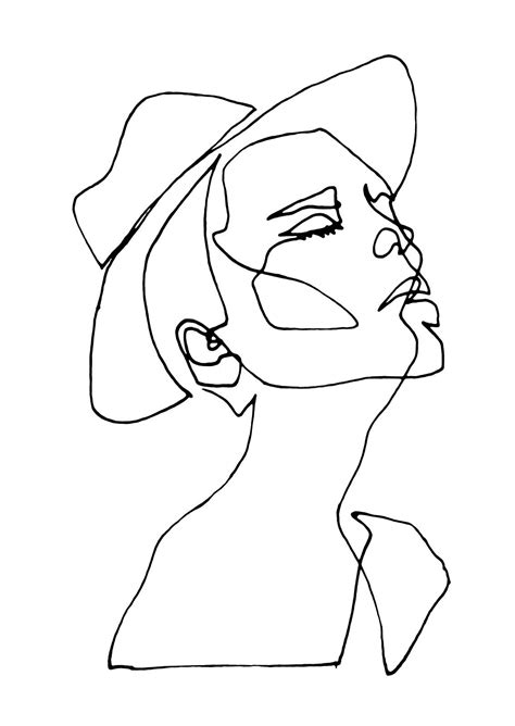 Simple One Line Drawing Face Sketches Sketch Art Drawing