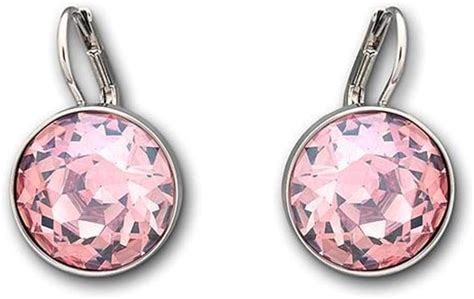 Amazon Com Swarovski Crystal Light Rose Bella Pierced Earrings Jewelry