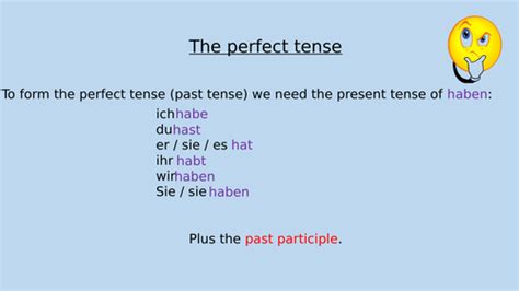 German Perfect Tense Using Haben Teaching Resources
