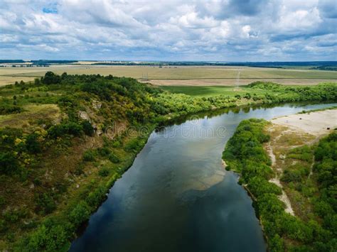 aerial view of beautiful natural landscape river don russia stock image image of ecotourism