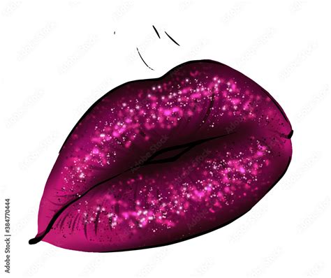 hand drawn parted sexy lips in dark purple color vampire vector parted sexy lips dark lip color