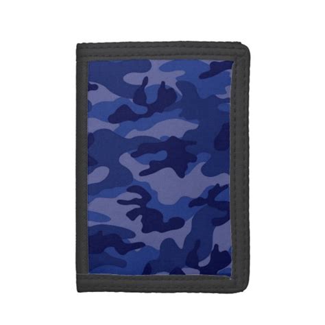 Navy Blue Camo Camouflage Tri Fold Wallet Zazzle Com