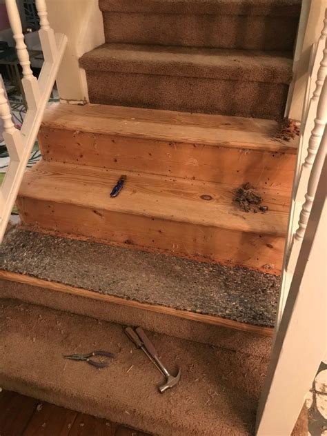 Remove Carpet From Stairs And Staining Do It Yourself Prepford Wife