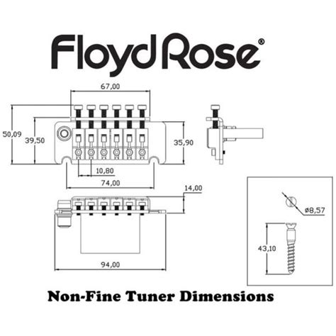 Floyd Rose Frtnftc Non Fine Tuner Tremolo System With R3 Nut Chrome Ebay