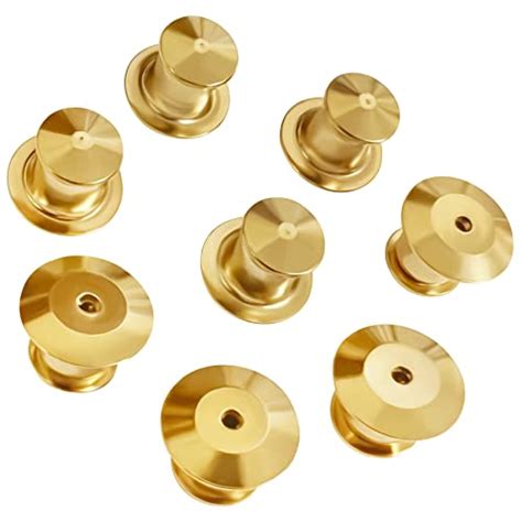 8 Piece Gold Metal Locking Pin Back Keepers Locking Clasps For Lapel
