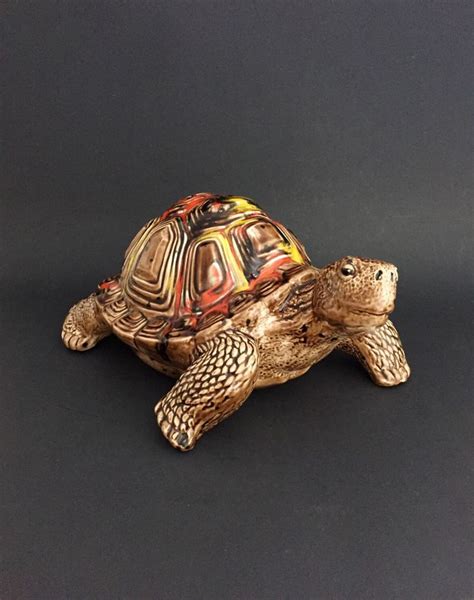 Hand Painted And Glazed Ceramic Garden Turtle Ceramic Turtle Etsy