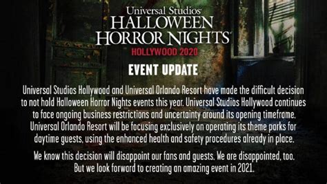 Behind The Thrills Universal Studios Cancels Halloween Horror Nights