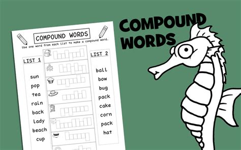 +200 compound words for kids, definition and examples about teaching compound words. Compound Words | Primary School Literacy Activity | Lizard ...