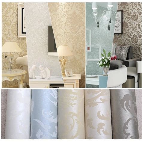 Wallpaper Textured Non Woven Wallcovering Classic Damask