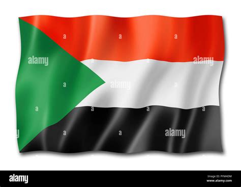 bandera de sudán render tridimensional aislado en blanco fotografía de stock alamy