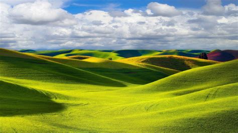 Hill Colorful Nature Landscape Clouds Trees Photography Field