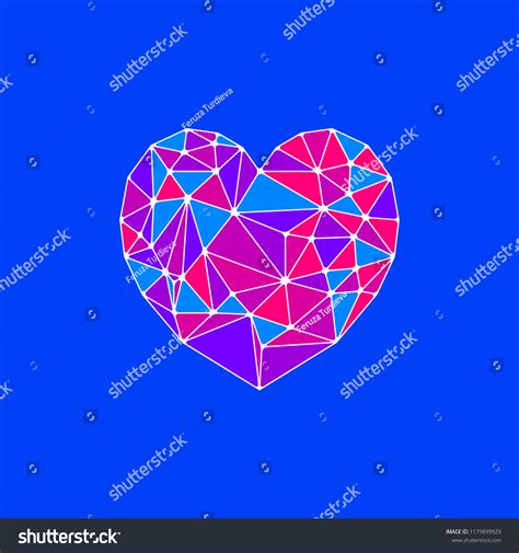 Illustration Heart Polygons Vector Valentines Day Stock Vector Royalty
