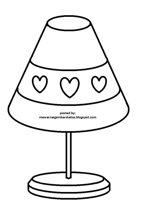 Mewarnai Gambar: Mewarnai Gambar Sketsa Lampu Tidur