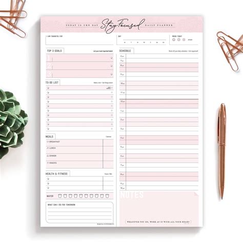 Buy Daily Planner Notepad To Do List Schedule Tear Off Premium Stay
