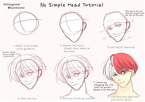 Head Tutorial By Zettsuko On Instagram Drawing Heads Anime Drawings