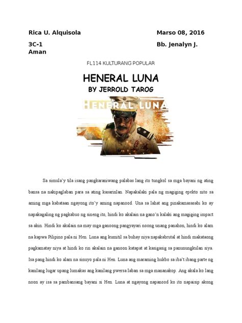 Buod Ng Heneral Luna Philippin News Collections